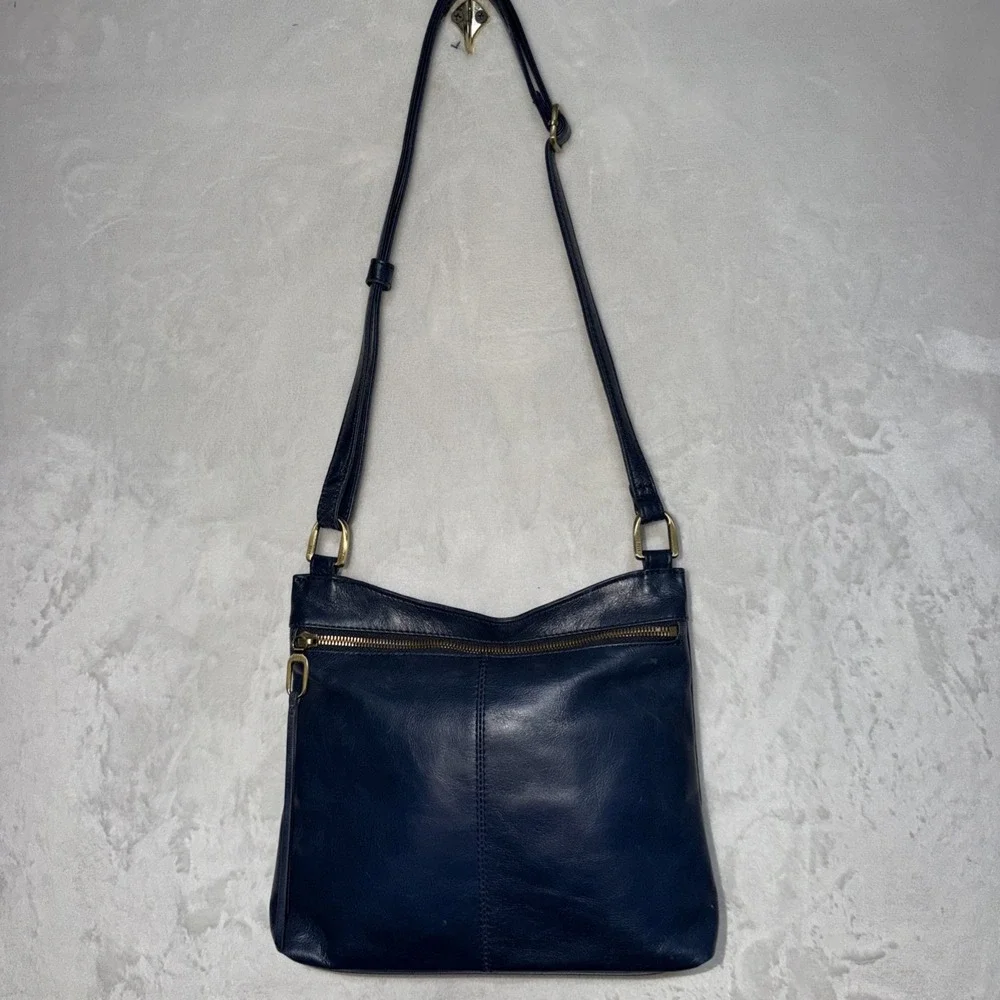 Hobo International Blue Leather Crossbody Purse Adjustable Strap Shoulder Bag